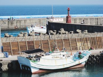 Boats at harbor