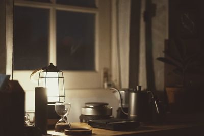 Tea cup on table at home