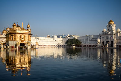 Reflection of buildings in water