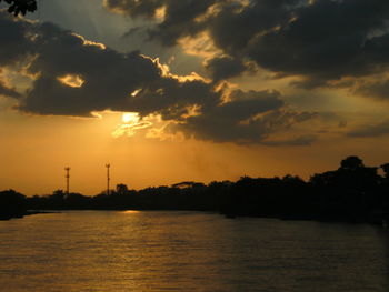 Scenic view of sea at sunset