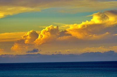 View of calm blue sea against the sky