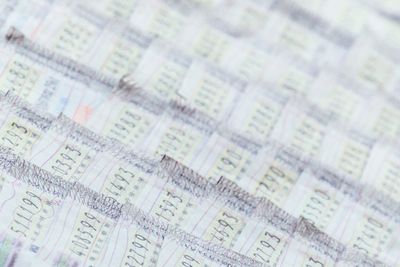 High angle view of text on paper