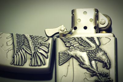 Close-up of objects on wall