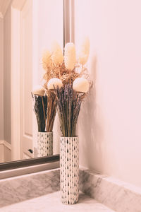 Potted plant on table at home