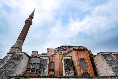 Low angle view of building against sky .ayasofya in turkey