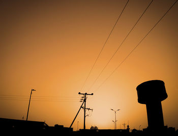 Low angle view of electricity pylon against sky