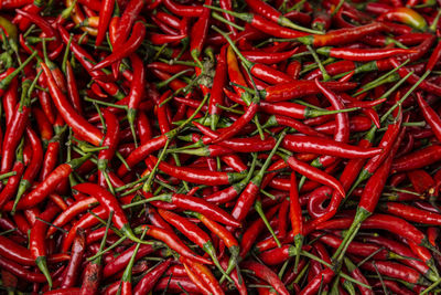 Full frame shot of red chili peppers