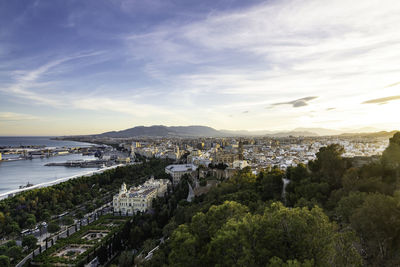 City view from mirador de gibralfaro - málaga, spain