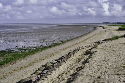 Scenic view of beach against sky