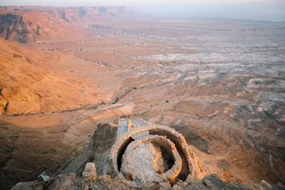 High angle view of mountain range