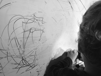 Close-up of man with snow