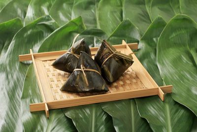 Rice chinese dumplings, zongzi bacang usually taken during duanwu festival occasion.