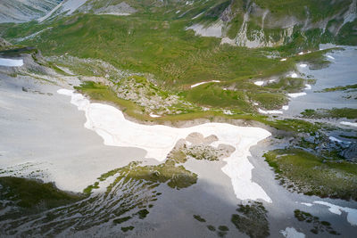 High angle view of beach