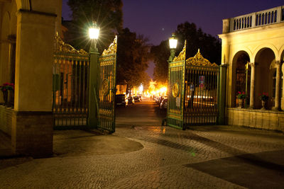 Illuminated street light at night