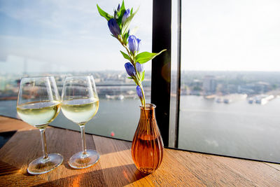 Glass of vase on table