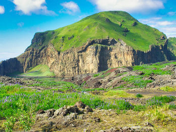 Scenic view of mountains against sky