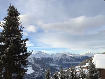 Snow covered mountain range