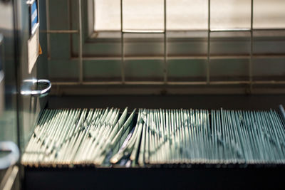 Close-up of window sill