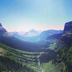 Scenic view of mountains against clear sky