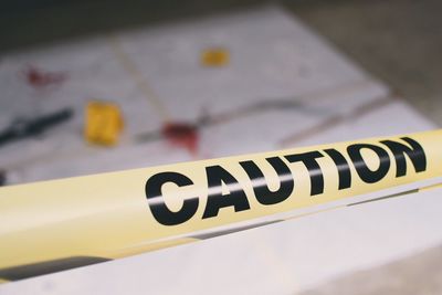 Close-up of yellow text