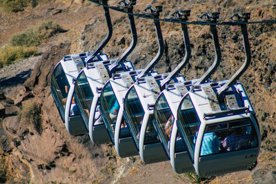 High angle view of clothes hanging on land