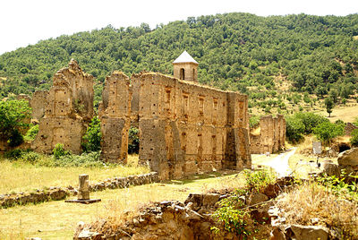 Built structure on grassy field