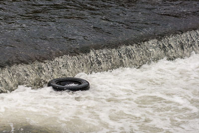 Water flowing in sea