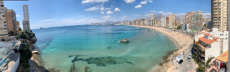 Panoramic view of beach against sky