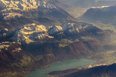 Scenic view of lake and mountains