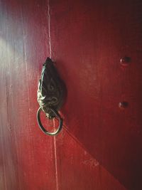 Close-up of red door