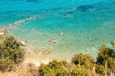 High angle view of beach