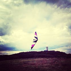 American flag against sky