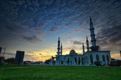 View of historical building at sunset