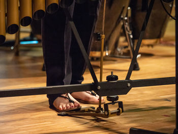 Low section view of woman at music concert