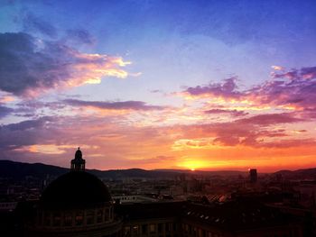 View of church at sunset