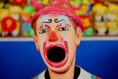 Close-up of joker figurine in amusement park