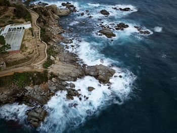 High angle view of sea