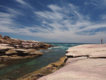 Scenic view of beach against sky