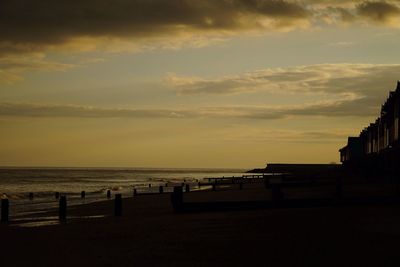 Scenic view of sea at sunset