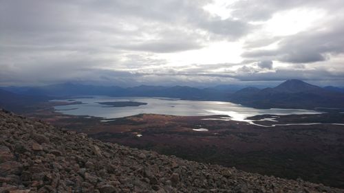 Scenic view of dramatic landscape against sky