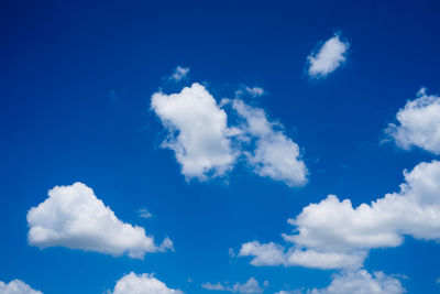 Low angle view of clouds in blue sky