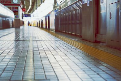 Train at railroad station platform