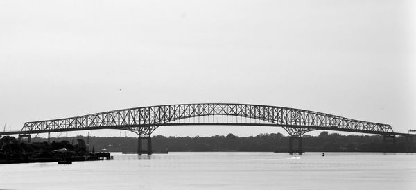 Bridge over river against clear sky