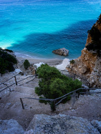 Last part of the trekking path for cala goloritze in sardinia, italy