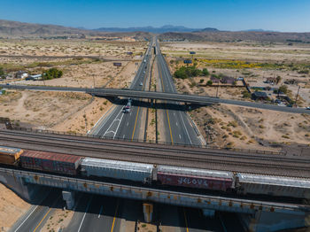 High angle view of bridge against sky