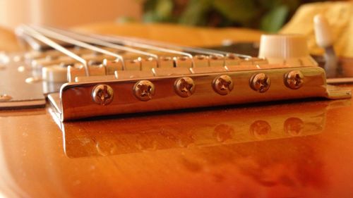 Close-up of electric guitar