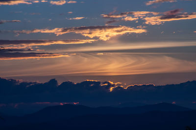 Scenic view of dramatic sky during sunset