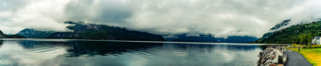 Panoramic view of lake against sky