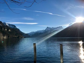 Scenic view of lake against mountains