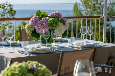 Place setting on table